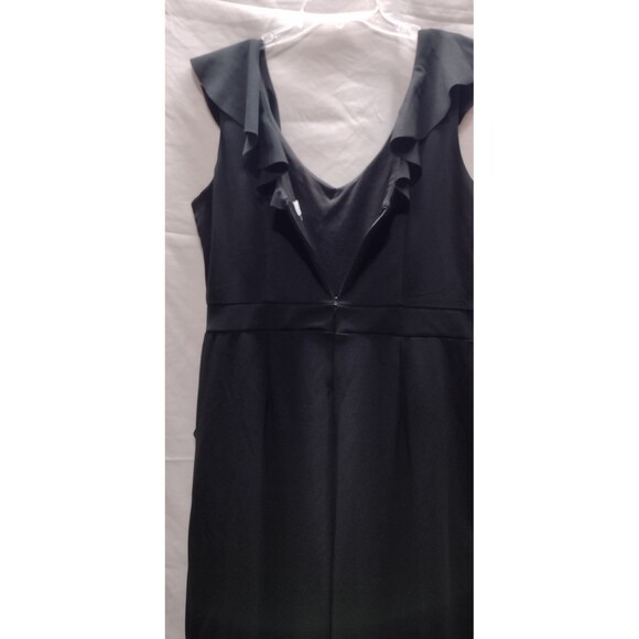 Tahari Arthur S. Levine Womens 12 Jumpsuit Black Sleeveless Ruffles Wide Leg - Picture 4 of 11